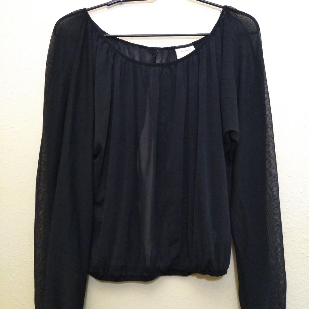 Self Esteem Sheer Black Top - Size Medium
